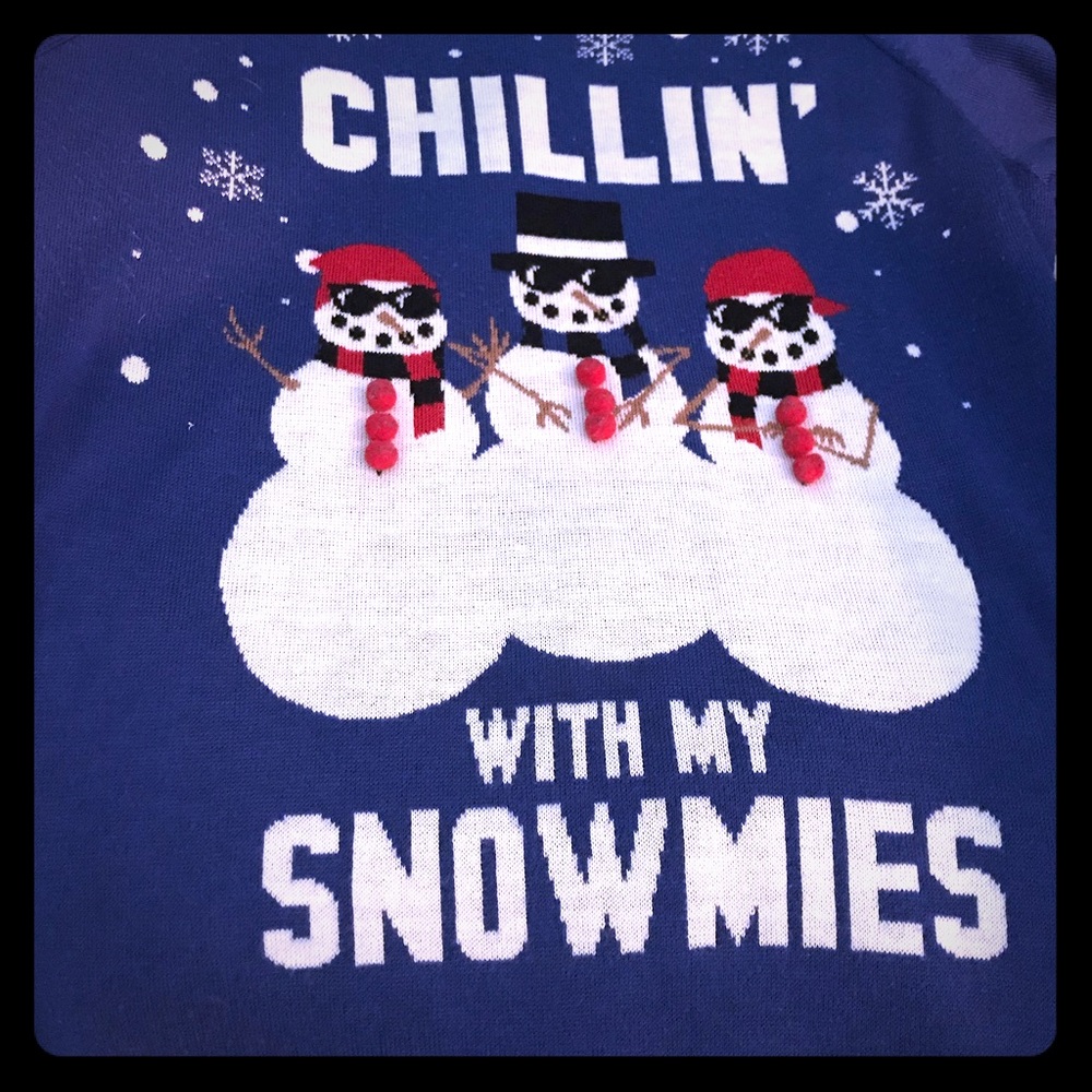 Winter holiday sweater snowman humor:)